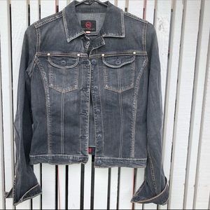 AG faded-black vintage wash denim jacket size S